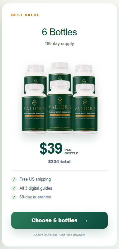 Buy Valiora 6 Bottle
